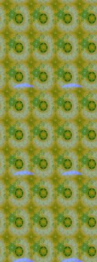 Raster illüstrasyonu. El çizimi çiçekli soyut çizim kalıbı. Yeşil ve nötr renkte çiçekler.