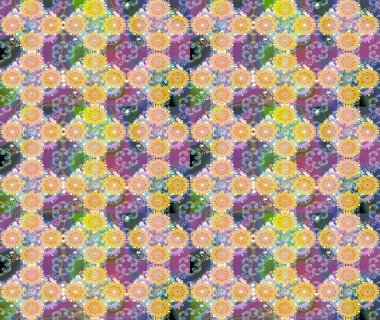 Chichi 'nin kumaş kalıbını çiz. Raster illüstrasyonu. Renkli Bahar Teması eskiz kalıbı. Düz Çiçek Elementleri Tasarımı. Çiçek deseni.