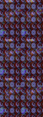 Parlak çiçekli halı deseni kahverengi ve mavi renklerde..