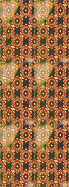 Dekoratif simetri arabesk. Kusursuz ortaçağ çiçek deseni. Raster illüstrasyonu. Kahverengi renklerde altın. Doğum günü, davetiye ya da afiş için tebrik kartı.