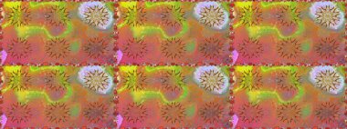 Raster dikişsiz şirin çiçek deseni. Nazik romantik baskı. Bahar mevsimi. Tatil havası. Kahverengi ve pembe renkte çiçekler.