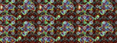 Bahar çiçekleriyle desenli dallı, çiçek siluetiyle renklendirilmiş desen. Raster deseni.