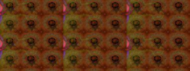 Sevimli çiçek raster deseni. Düz Çiçek Elementleri Tasarımı. Renkli Yaz Temalı eskiz kalıbı. Kahverengi renkte çiçekler.