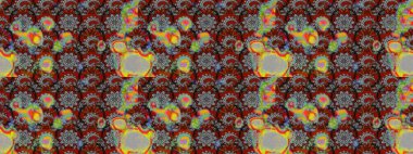 Raster. Renklerde güzel çiçekler olan eskiz deseni, suluboya çiçek deseni, duvar kağıdı, kart veya kumaş için fayanslı..