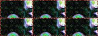 Raster illüstrasyonunda kusursuz çiçek deseni. Suluboya tarzında siyah ve mavi renkte çiçekler.