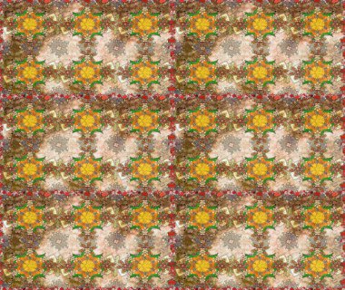 Süslü kumaş deseni. Çiçekli çiçek deseni, suluboya. Raster deseni.