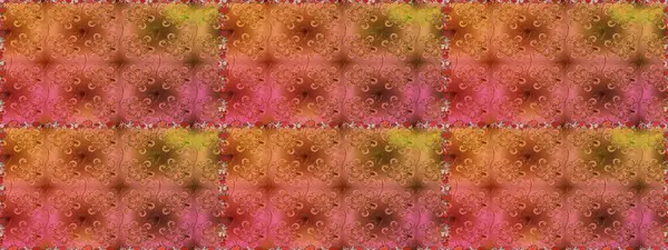 Kahverengi ve turuncu çiçekli kusursuz desen, suluboya çiçek deseni, sevimli çiçek, duvar kağıdı, kart veya kumaş için fayanslı. Raster - stok.