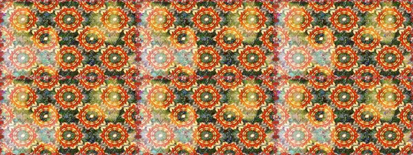 Senin tasarımın için, duvar kağıdı. Turuncu renklerde altın desenli altın çiçekli desenler. Raster geometrik arka plan. Altın rengi kusursuz illüstrasyon.