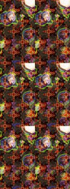 Kahverengi ve siyah renkli çiçekler. Renkli Bahar Teması eskiz kalıbı. Çiçekli çiçek deseni, suluboya. Düz Çiçek Elementleri Tasarım Raster illüstrasyonu.