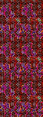 Kahverengi ve kırmızı renkte çiçekler. Raster illüstrasyonu. Çiçek süslemeli çizim deseni.