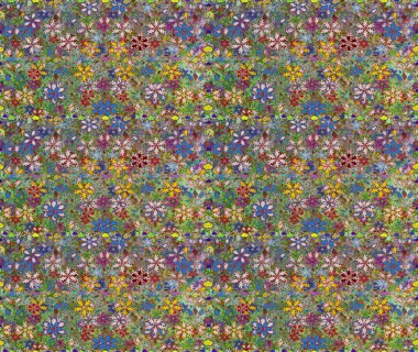 Raster illüstrasyonu. Küçük çiçekteki sevimli çiçek deseni. Güzel kumaş deseni. Güzel karalama çiçekleri olan kusursuz çiçek deseni..