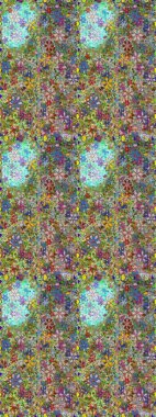 Raster illüstrasyonunda kusursuz çiçek deseni. Yeşil ve nötr renkte çiçekler.