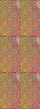 Renkli Bahar Temalı Kusursuz Arkaplan. Düz Çiçek Elementleri Tasarımı. Sevimli çiçek raster deseni. Kahverengi ve bej renkli çiçekler.