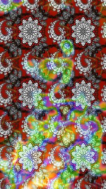 Raster çiçek desenli çiçek deseni, yapraklar, dekoratif elementler, sıçrama, lekeler, el çizimi kontur çizgileri ve Doodle çizim stili, grafik raster çizim çizimi.