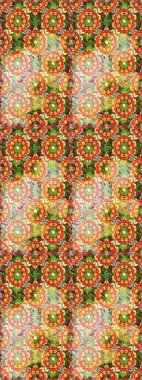 Kart, duvar kağıdı, ambalaj ve tekstil için klasik tasarım. Altın şablon. Turuncu renkte Kraliyet retro 'su. Kusursuz desenli altın elementler. Klasik çiçek dokusu. Raster illüstrasyonu.