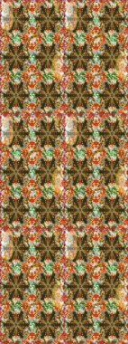 Barok tarzında duvar kağıdı tasarımı için kusursuz damaske deseni arkaplanı. Süslü raster dekorasyonu. Altın elementlerle kahverengi renklerde altın desen.