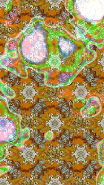 Raster illüstrasyonu. Kahverengi renkli çiçekler. Çizim çiçek deseni duvar kağıdı için kullanılabilir.