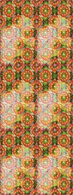 Kart, duvar kağıdı, ambalaj ve tekstil için klasik tasarım. Altın şablon. Turuncu renkte Kraliyet retro 'su. Kusursuz desenli altın elementler. Klasik çiçek dokusu. Raster illüstrasyonu.