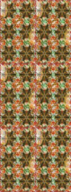 Barok tarzında duvar kağıdı tasarımı için kusursuz damaske deseni arkaplanı. Süslü raster dekorasyonu. Altın elementlerle kahverengi renklerde altın desen.