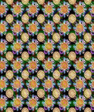 Desen, çizim, çiçek sınırı. Eski moda arka plan. Raster illüstrasyonu. Kıvırcık, parlak örgü. Çiçek çelengi. Güzel, pürüzsüz kumaş, tuval..