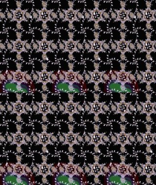 Raster Güzel kumaş deseni. Raster suluboya deseni, narin çiçekler, siyah çiçekler, tebrik kartı şablonu..