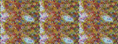 Kahverengi ve yeşil renkli çiçekler. Yumuşak, bahar çiçekli arka plan. Raster çiçek desenli ve çiçekli..