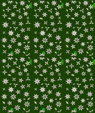 Hediye ambalaj kağıdı, tebrik kartları, posterler ve pankart tasarımı. Raster düz çiçek çizim deseni. Yeşil renkte çiçekler.