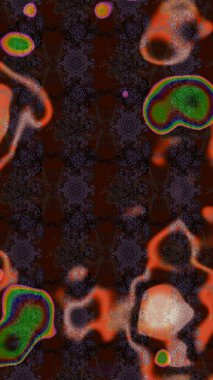 Raster illüstrasyonu. Çizim kalıbı. Ultraviyole kumaş deseni. Organik motif arkaplanı.