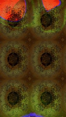 Renkli etnik çiçeklerle süslenmiş zarif bir eskiz şekli. Raster Çiçek İllüstrasyonu güzel tekstil..