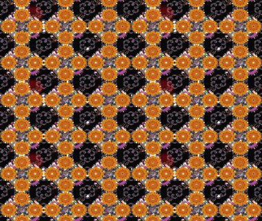 Düz Çiçek Elementleri Tasarımı. Çiçeksel fantezi tasarımı ve parlak bir arka plan çizimi. Renkli Bahar Teması çizim şablonu.