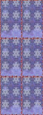 Düz Çiçek Elementleri Tasarımı. Raster Illustrasyon 'da moda olmayan çiçek deseni. Renkli Yaz Temalı Kusursuz Arkaplan. Mor ve nötr renkte çiçekler.