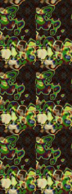 Raster. Renkli Bahar Teması eskiz kalıbı. Düz Çiçek Elementleri Tasarımı.