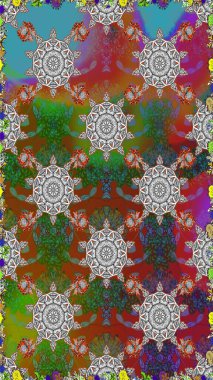 Gri ve kahverengi renklerde güzel çiçekler ve yapraklarla kusursuz desen, suluboya çiçek deseni, duvar kağıdı, kart ya da kumaş için fayanslı. Raster illüstrasyonu.