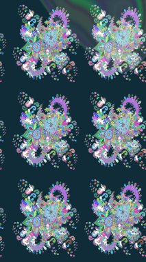 Modern stil dokusu. Çiçek desenli raster, mavi çizgi grafik deseni soyut raster arkaplan.