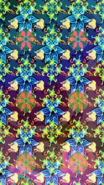 Çiçek desenli eskiz. Mavi renkli çiçekler. Tişört baskısı için çiçek boyama rasteriName.