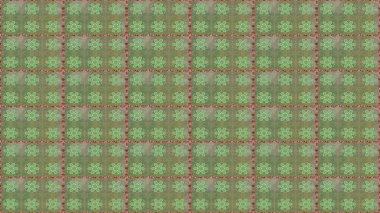 Patlayan çiçekler soyut olarak yerleştirilmiş. Raster deseni. Raster illüstrasyonu. Yumuşak, bahar çiçekleri yeşil ve nötr renklerde.