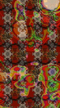 Sevimli çiçek raster deseni. Renkli Yaz Temalı eskiz kalıbı. Modaya uygun kumaş deseni. Düz Çiçek Elementleri Tasarımı.