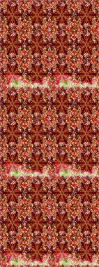 Şam, tasarım için kusursuz desen. Kırmızı renklerde, altın elementli, pürüzsüz desen.