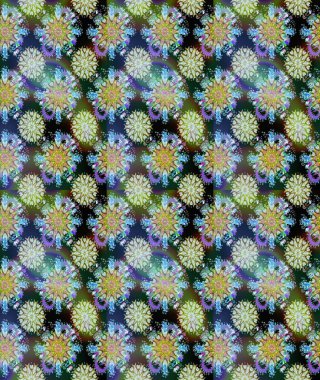 Tarafsız ve mavi renklerde çiçeklerle kusursuz çiçek deseni. Suluboya tarzında tarafsız ve mavi renkte çiçekler.