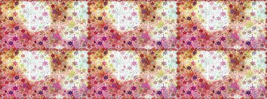 Vadinin çiçekleri tarafsız ve pembe renklerde. Kusursuz bir arka plan modeli. Suluboya, elle çizilmiş. Raster - stok.