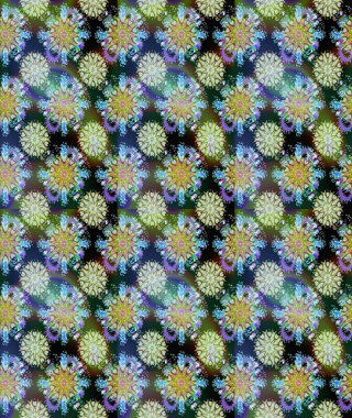 Tarafsız ve mavi renklerde çiçeklerle kusursuz çiçek deseni. Suluboya tarzında tarafsız ve mavi renkte çiçekler.