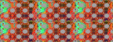 Raster illüstrasyonu. Çiçekli karalama şeklinde Raster çiçek deseni. Gri ve kırmızı renkte yaz çiçekleri.