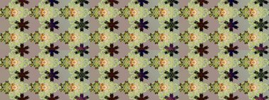 Çiçek deseni. Raster illüstrasyonu. Chichi 'nin kumaş kalıbını çiz. Renkli Bahar Teması eskiz kalıbı. Düz Çiçek Elementleri Tasarımı.