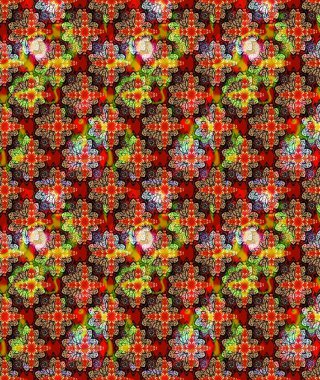 Klasik çiçek tasarımı elementleri. Raster illüstrasyonu. Kırmızı kıvırcık çiçekler kırmızı renkte şekillenir.