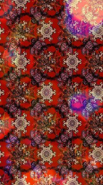 Küçük çiçekli basit bir çiçek çizimi. Moda baskısı, albüm, ambalaj kağıdı ve duvar kağıdı için zarif dekoratif süslemeler. Kahverengi ve kırmızı renklerde sevimli çiçekler. Raster illüstrasyonu.