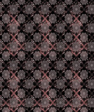 Siyah renkli çiçekler. Raster illüstrasyonunda çiçek deseni çizimi.