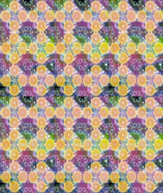 Chichi 'nin kumaş kalıbını çiz. Raster illüstrasyonu. Düz Çiçek Elementleri Tasarımı. Renkli Bahar Teması eskiz kalıbı. Çiçek deseni.