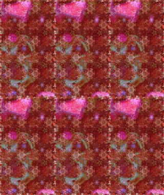 Çiçekli kusursuz retro desen. Renkli Yaz Temalı Kusursuz Arkaplan. Kırmızı renkte çiçekler. Düz Çiçek Elementleri Tasarımı.