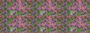 Parmak izi, kumaş, duvar kâğıdı, tekstil için raster dokusu. Renkli grunge soyut arka planda yakut yeşil ve nötr çiçeklerle gelişir. İşlemeli çiçek desenli..