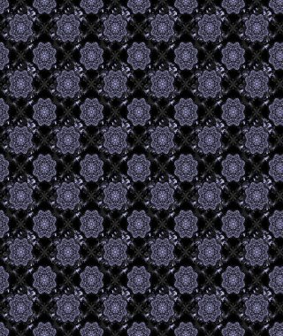 Raster illüstrasyonu. Siyah renklere karalamalı çiçek deseni çiz.